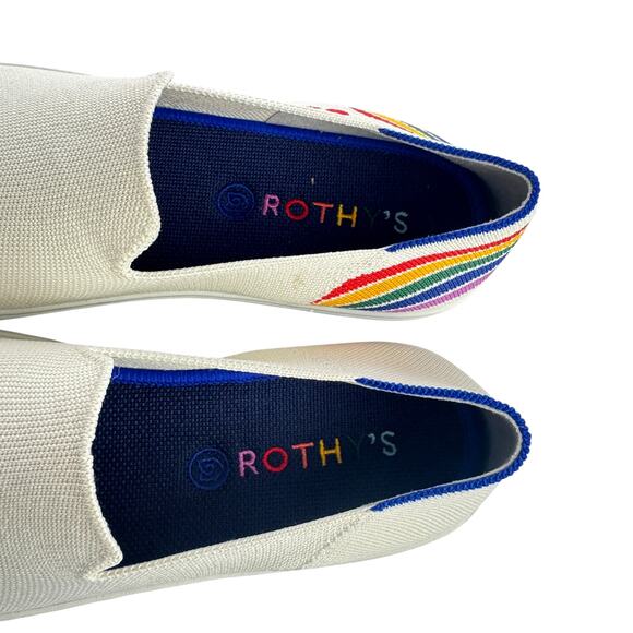 Rothy’s Women’s Pride SF Slip On White Sneaker Rainbow Size 10.5 LGBTQ Washable - Picture 15 of 16